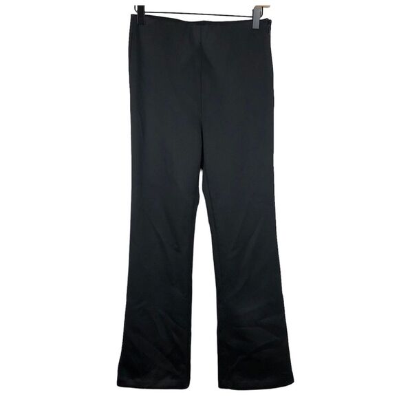 SPRWMN Black High Rise Stretch Pants Boot Cut Dress Pant Leggings Size Large - Picture 1 of 7
